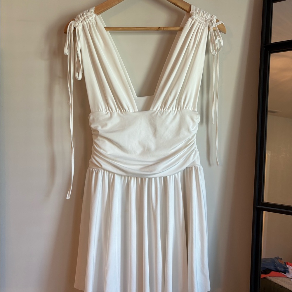 White Amazon Boho Mini Dress